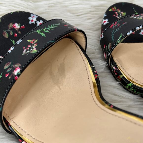 Michael Shannon Sascha Floral Rockabilly Ankle Strap High Heel Sandal Sz 8 - Picture 5 of 9